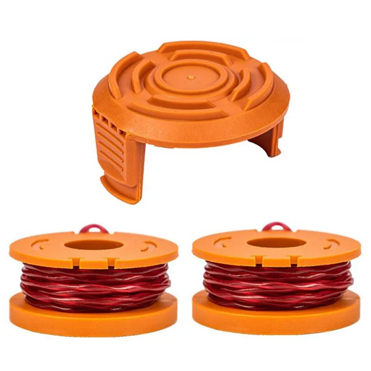 Для Worx WG150 / WG151 / WG163 / G165 газонокосилки 2 катушки + 1 крышка для замены, WA0010 + WA6531