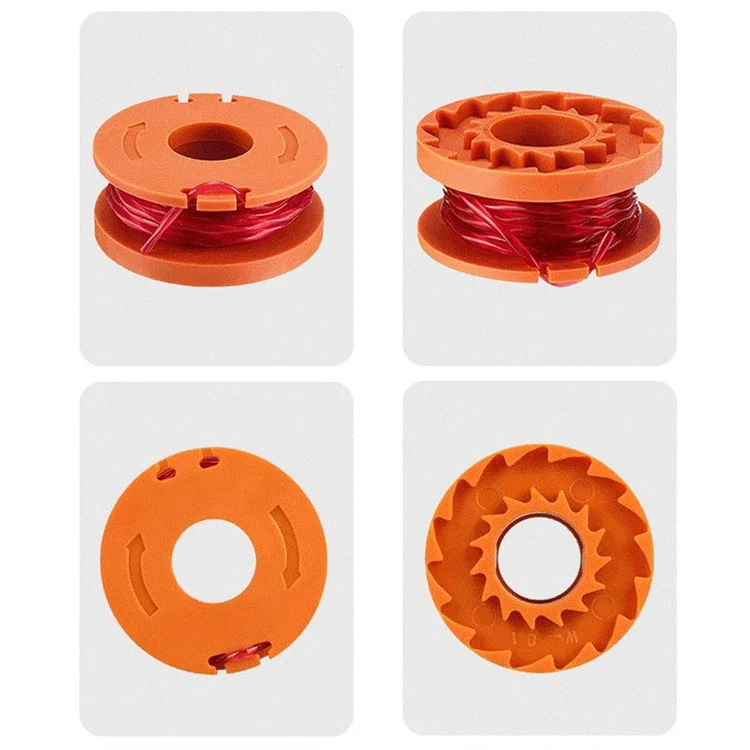 Для Worx WG150 / WG151 / WG163 / G165 газонокосилки 2 катушки + 1 крышка для замены, WA0010 + WA6531