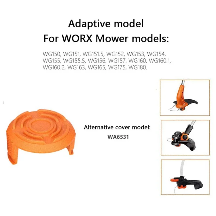 4Pcs WA6531 Pour Worx WG150 / WG151 / WG163 / G165 Tondeuse à Gazon Bobine Capuchon Pièce de Rechange
