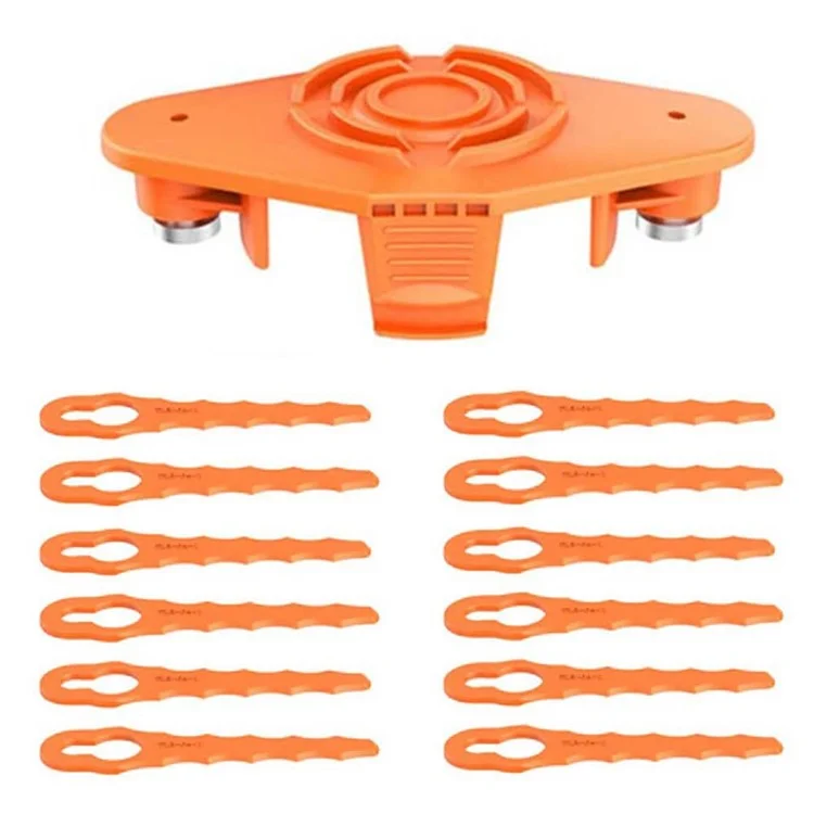 For Worx WG150 / WG151 / WG163 / G165 Lawn Mower Cutter Head + 12 Plastic Blades, TLW-01-2
