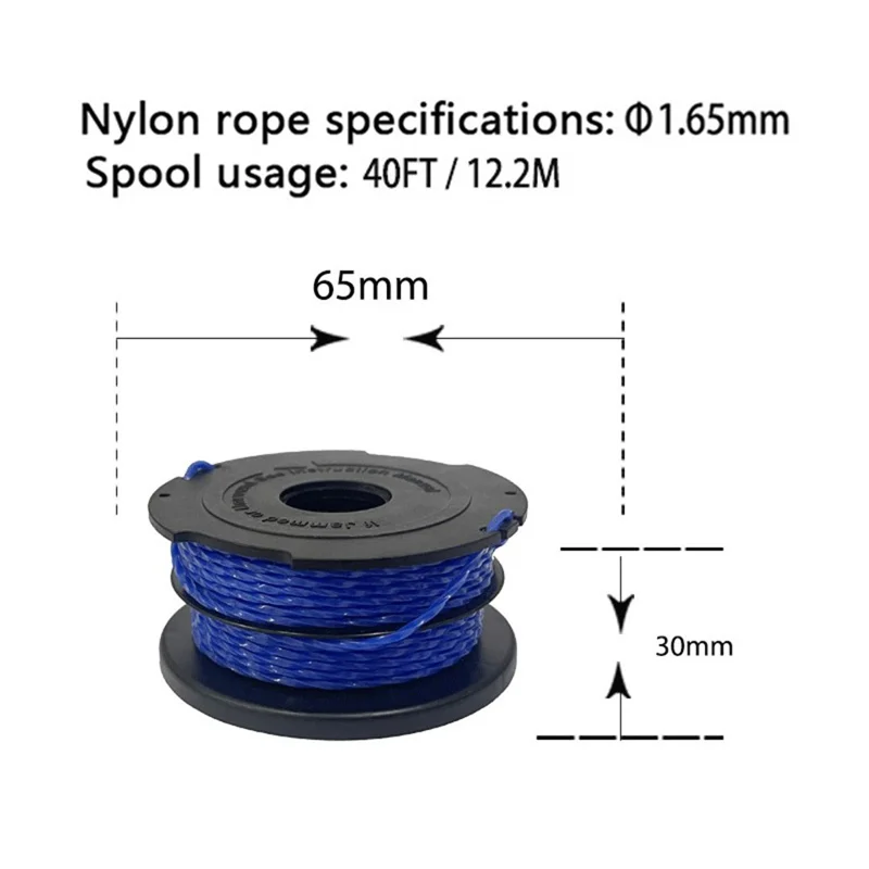 4PCS Spool Nylon Trimmer Line for Black & Decker Lawn Mower Accessories A6441