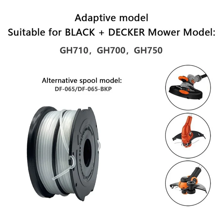 10Pcs Lawn Mower Part for Black & Decker GH700 / GH710 / GH750 Line Spool, DF-065-BKP
