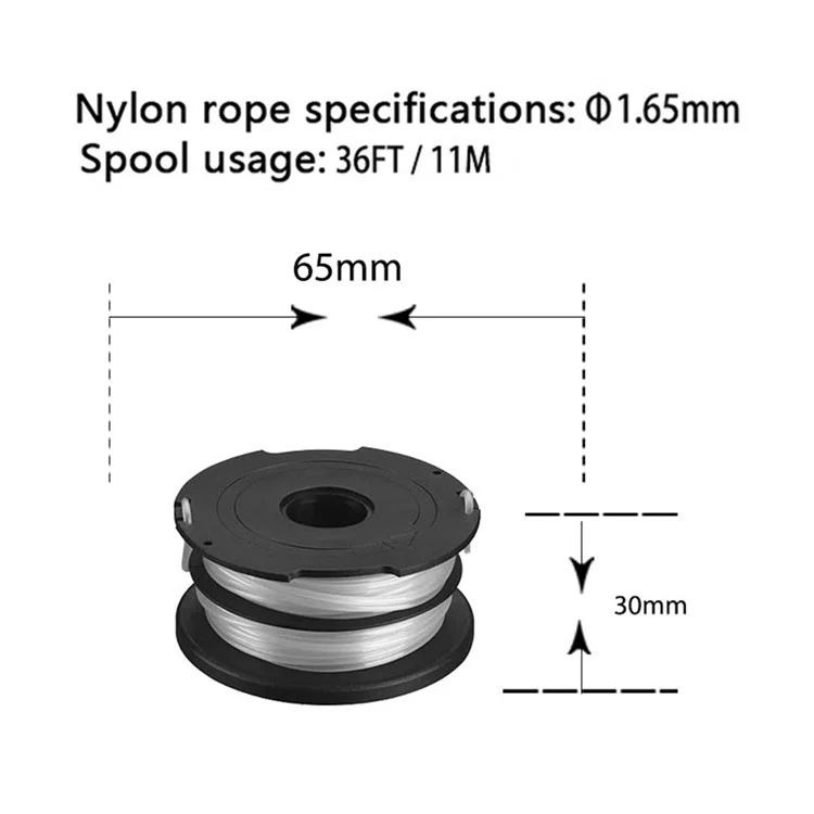 10Pcs Lawn Mower Part for Black & Decker GH700 / GH710 / GH750 Line Spool, DF-065-BKP