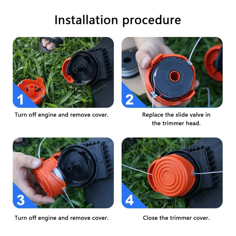 4Pcs DF-065-BKP For Black & Decker GH710 / GH700 / GH750 Lawn Mower Wire Reels