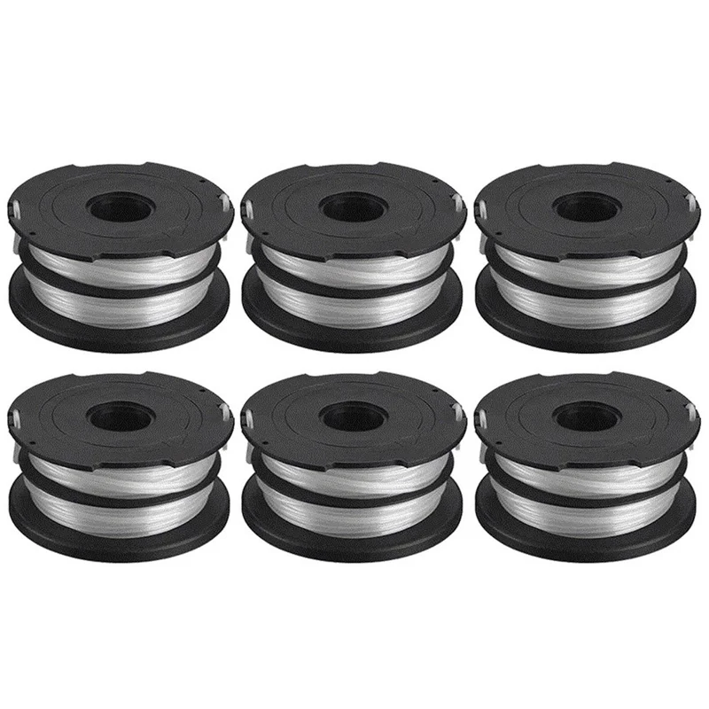 6Pcs For Black & Decker GH710 / GH700 / GH750 Spools Lawn Mower Replacement Line Reels, DF-065-BKP