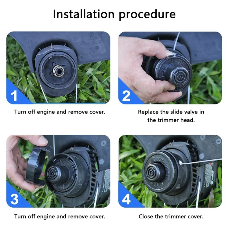 Para Black & Decker ST1000 / ST3000 / ST4000 / ST4500 2 Tapa de carrete + 2 Recambios de primavera para cortadora de césped, 682378-02
