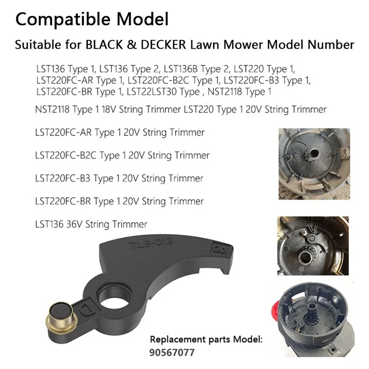 Für Black & Decker Rasenmäher 90567077 Trimmer-Linienzuführungshebel Ersatzteil