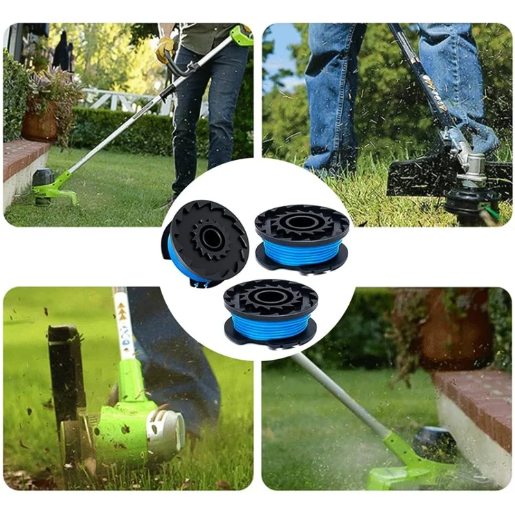 For Greenworks Lawn Mower 8 Line Spools + 1 Spool Cap, 29252 / 29092
