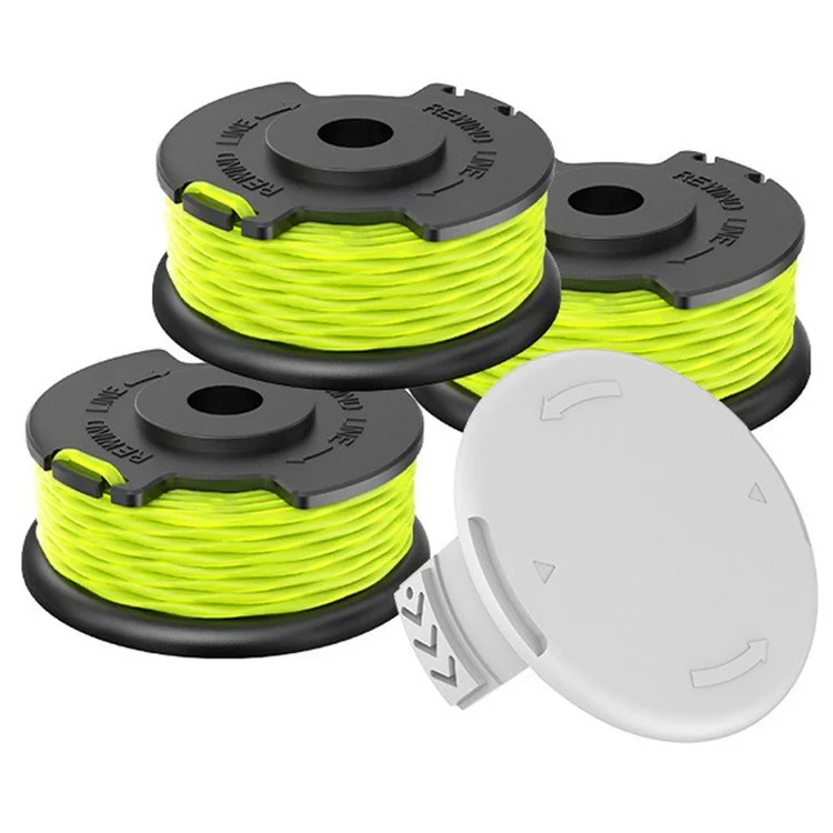 Für Ryobi RLT36B33 / RY36LT33A-0 36V Rasenmäher 3 Linienspoule + 1 Spulenkappen-Teil, RAC143