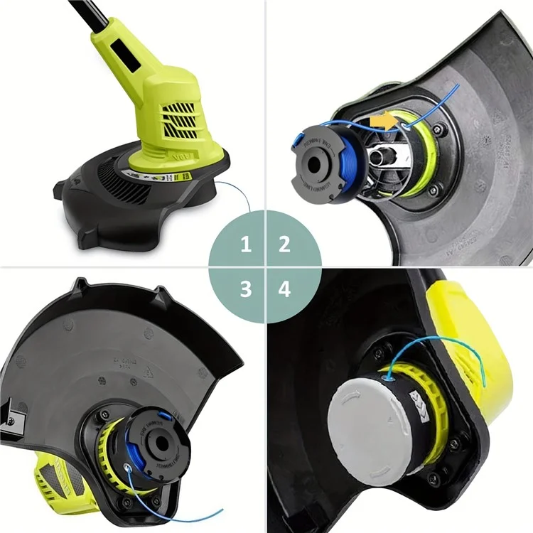 4 Pezzi per Ryobi 18V / 24V / 40V Tagliaerba Linea Bobina Giardino Erba Trimmer Parte, AC14RL3A