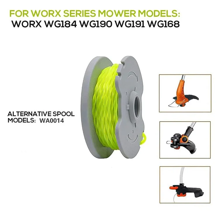 3PCS Spool de tondeuse à gazon pour Worx Lawn Trimmer Nylon Wire Reel WA0014