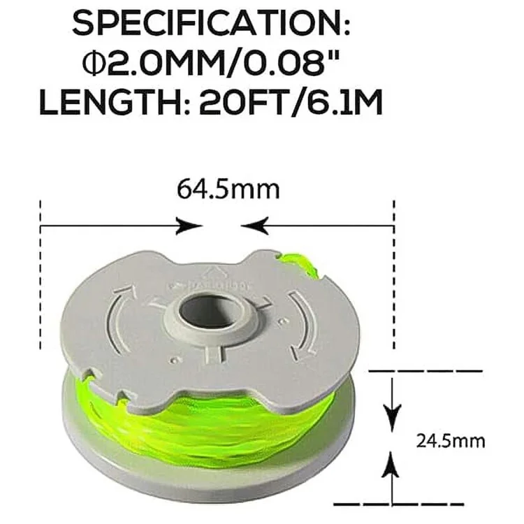 3PCS Spool de tondeuse à gazon pour Worx Lawn Trimmer Nylon Wire Reel WA0014