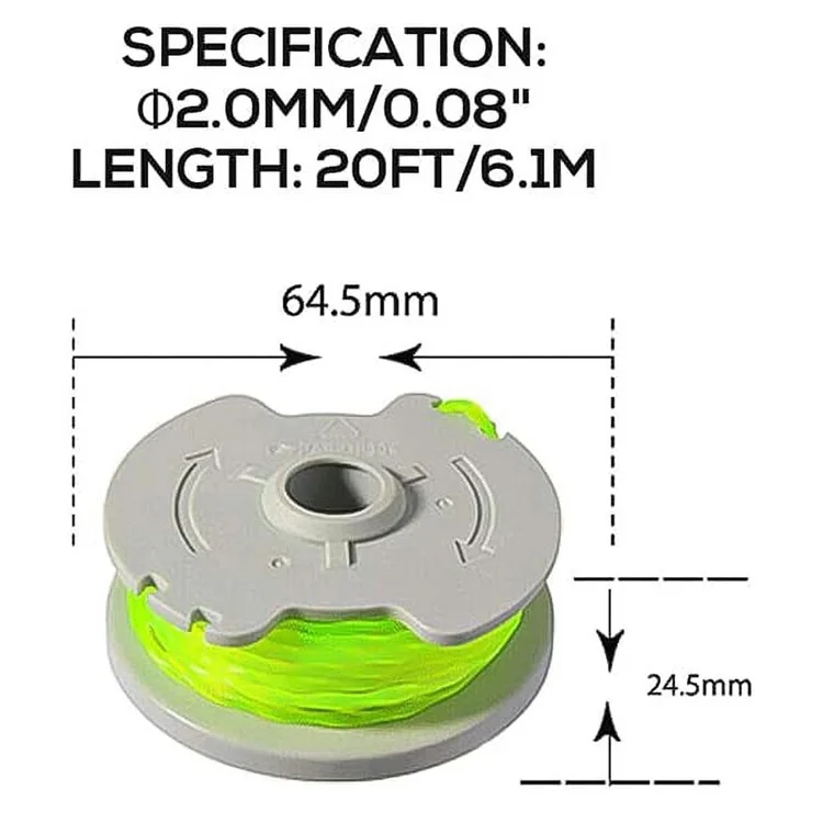 6 Stück Worx Rasentrimmer-Nylonfadenspulen WA0014 Rasenmäher-Spulen