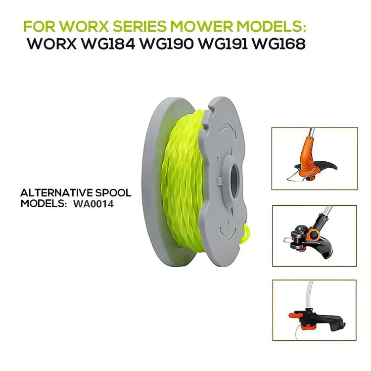8PCS Remplacement Fils Bobines pour Worx Tondeuse à Gazon Bobines WA0014