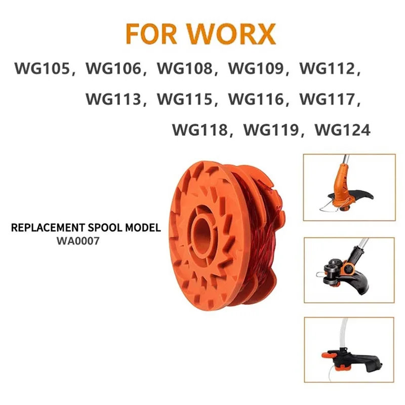 2 Pieces Lawn Trimmer Wire Reels for Worx Lawn Mower Spools WA0007