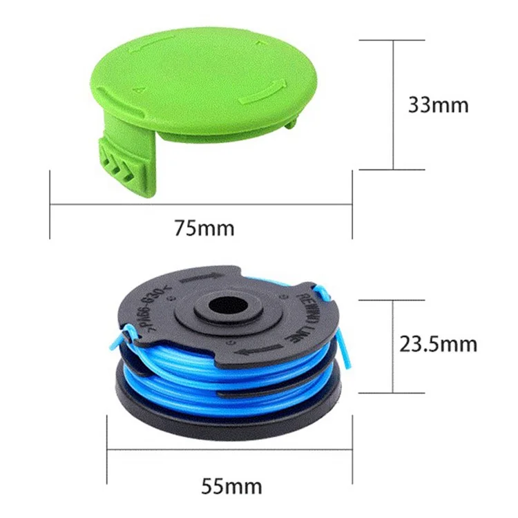 For Greenworks 2101602 / 2101602A Lawn Mower 2900719 10Pcs Line Spools with 1Pc Spool Cap