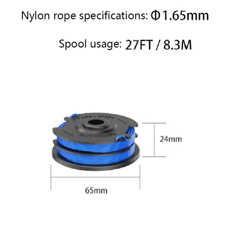 4 bobinas de línea de nailon para cortacésped Greenworks, modelo 29082 / 29242
