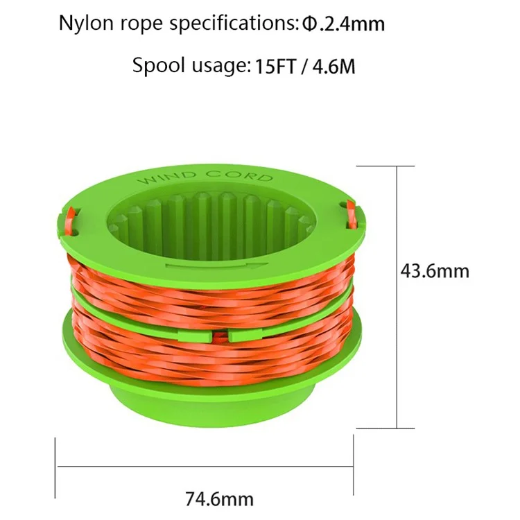 1Pc 15ft  /  4.6m Line Spools for EGO POWER+ 15-inch Lawn Mower ST1500  /  ST1500-S  /  ST1502, AS1300