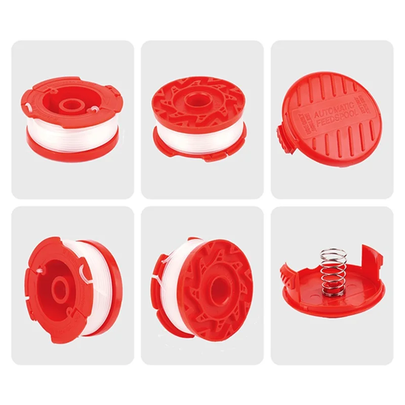 For Craftsman CMCST900 / CMCST915 Lawn Mower 6 Line Spools + Spool Cap + Spring Set, CMZST065
