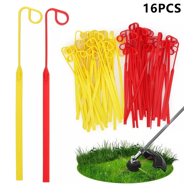 16Pcs for Aero-Flex Lawn Mower Yellow+Red Flexible Line Blades Replacement Parts, TLA-01 / TLA-02