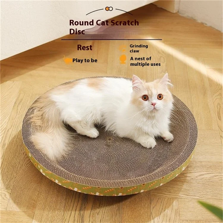 48cmx48cm Large Size Round Thickened Cat Scratching Board Durable Scratcher Bed, Height: 8.5cm