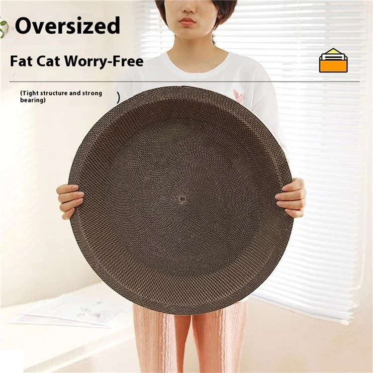 30cmx30cm Round Thickened Cat Scratching Board Durable Scratcher Bed, Height: 8cm