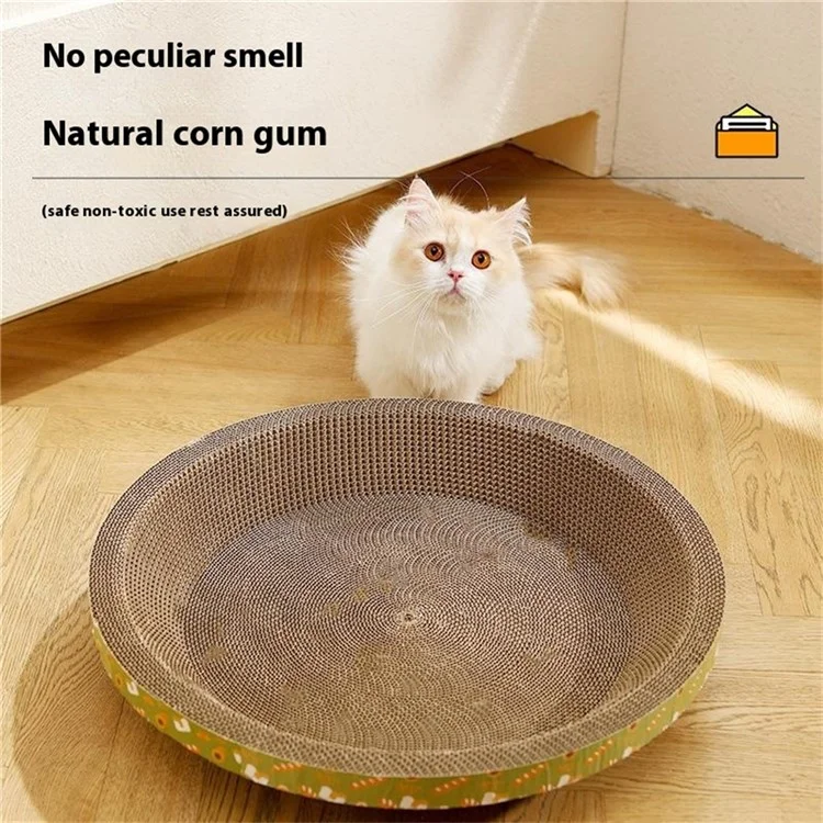 30cmx30cm Round Thickened Cat Scratching Board Durable Scratcher Bed, Height: 8cm