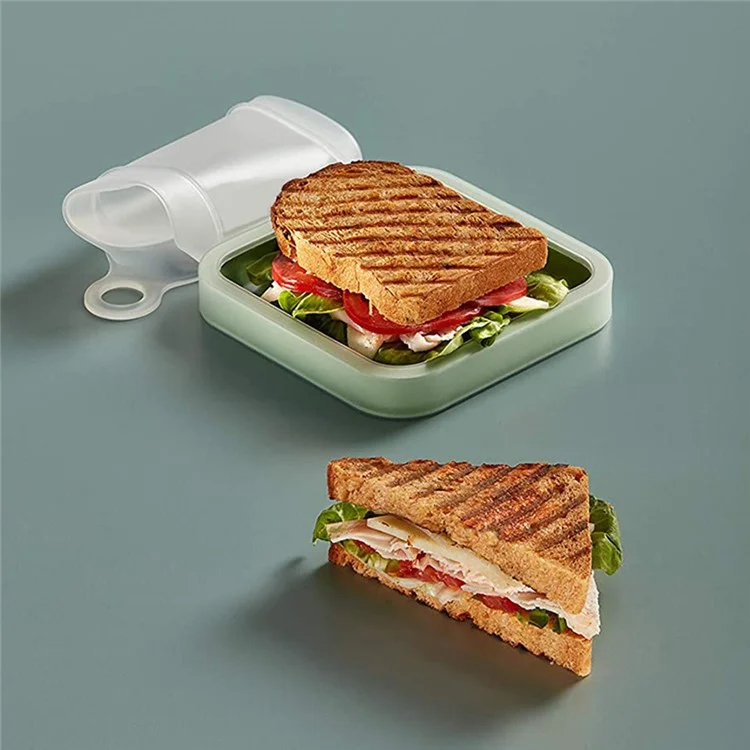 Portable Sandwich Toast Box Silicone + PP Food Container Kinder Mittagessen Bento Box (BPA Kostenlos, Keine FDA)