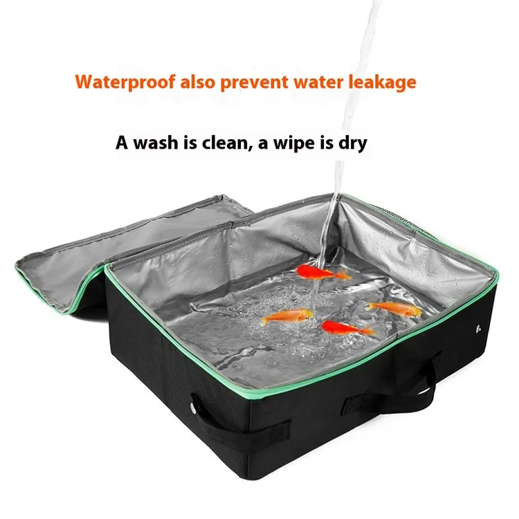 QS-115 Folding Cat Litter Box Portable Oxford Cloth Travel Feces Box Waterproof Mobile Cat Toilet - Black
