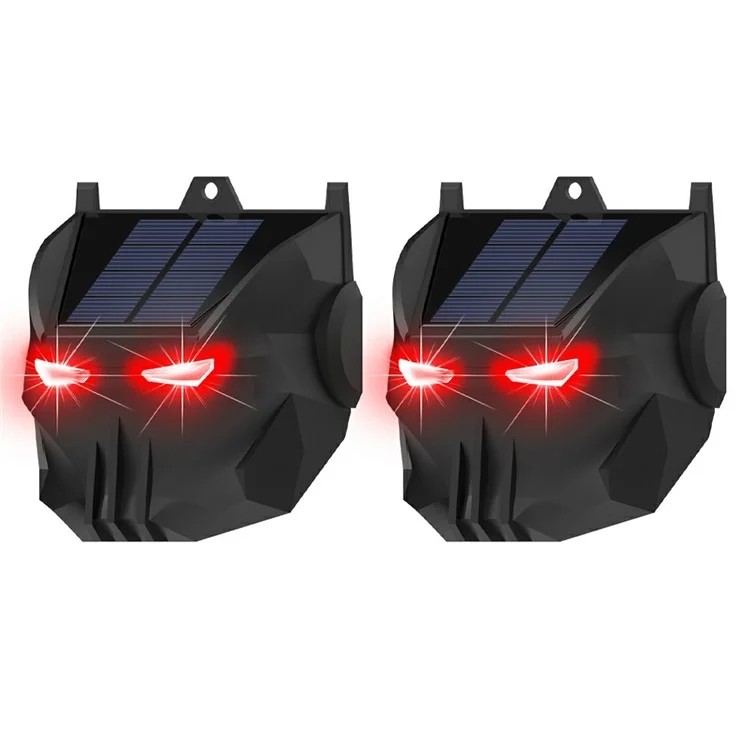 Lampe répulsive solaire pour animaux N911X, lot de 2, sécurité extérieure avec LED rouge clignotante, dispositif anti-prédateurs.