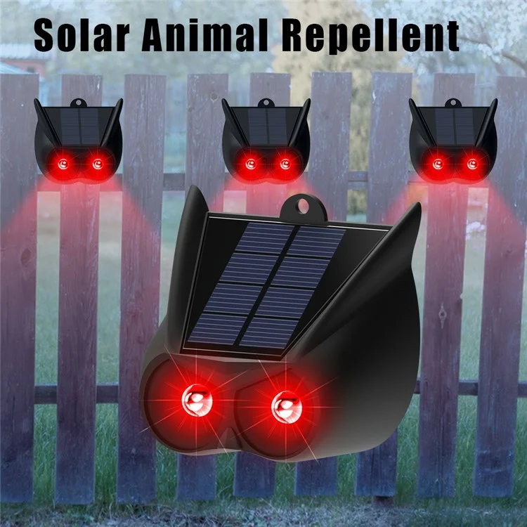 Lampes d'effarouchement à LED rouges clignotantes alimentées par l'énergie solaire, 2 pièces, pour oiseaux et animaux