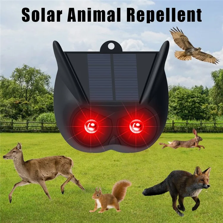 Lampes d'effarouchement à LED rouges clignotantes alimentées par l'énergie solaire, 2 pièces, pour oiseaux et animaux