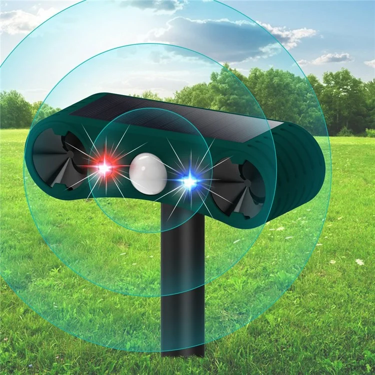 Répulsif solaire N911W à ultrasons pour jardin et ferme, capteur de mouvement à détection infrarouge