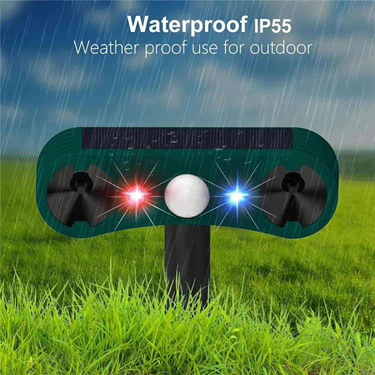 Répulsif solaire N911W à ultrasons pour jardin et ferme, capteur de mouvement à détection infrarouge