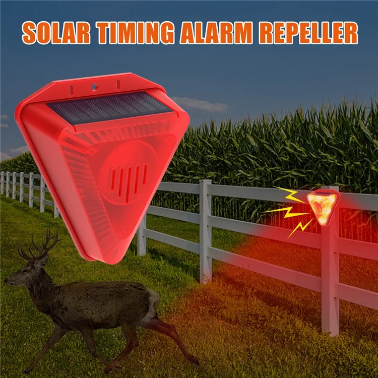 N911Q Solar Powered Bird Repellent Light Orchards Rice Fields Animal Deterrent Sound Light Alarm