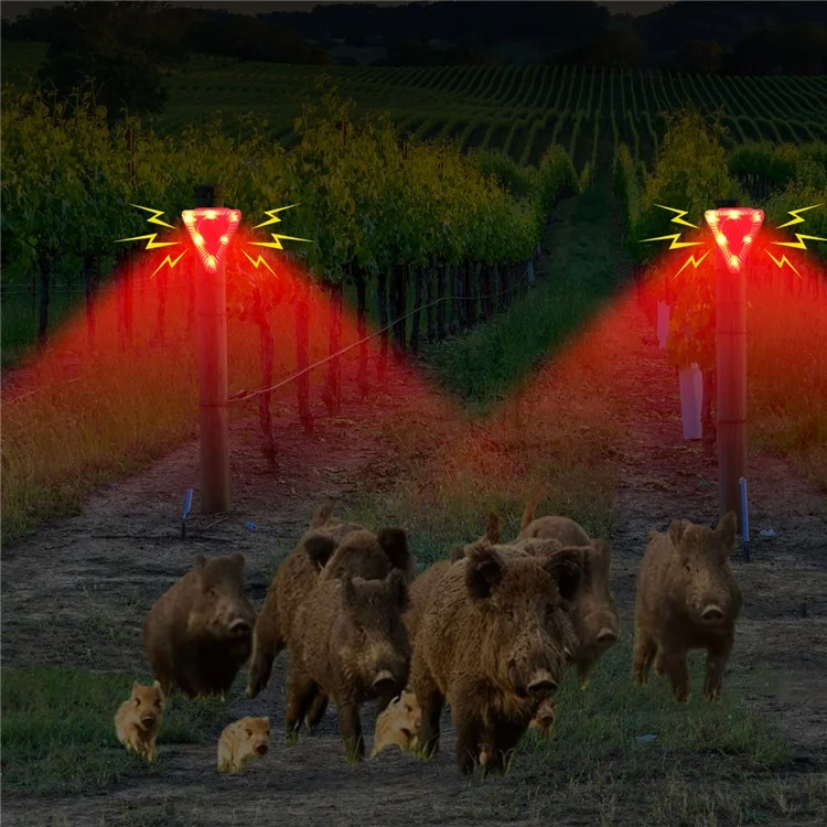 N911Q Solar Powered Bird Repellent Light Orchards Rice Fields Animal Deterrent Sound Light Alarm