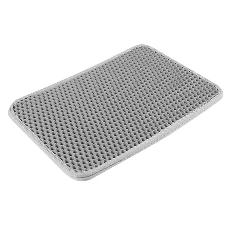 Tapis de litière pour chat à double couche de 45x30 cm, anti-éclaboussures et imperméable en EVA - Gris