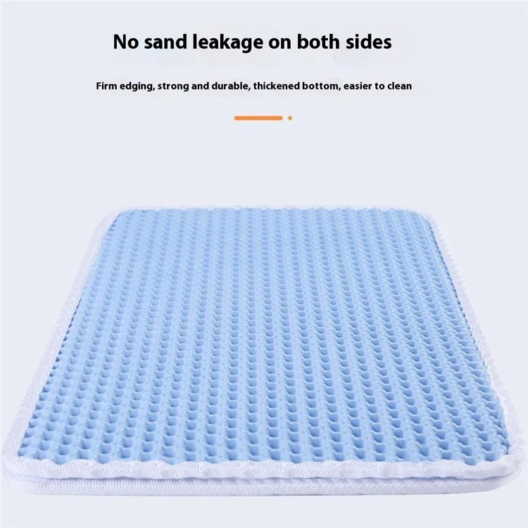 Tapis de litière pour chat à double couche de 45x30 cm, anti-éclaboussures et imperméable en EVA - Gris
