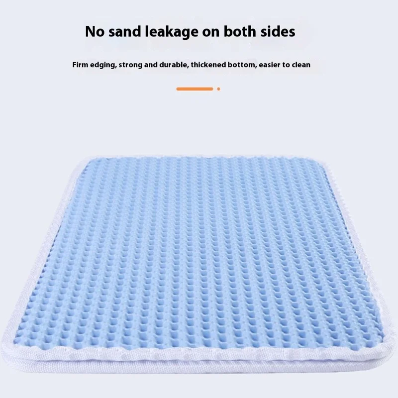 45x30cm Double Layer Pet Cat Litter Mat Anti Splash Waterproof EVA Pad - Black