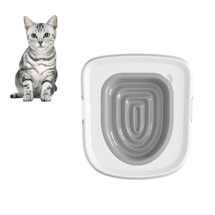 Zweite Generation Kunststoff Katzen-Toilettentrainings-Set Wiederverwendbare Katzentoilette Matte Verschmutzungsfreier Haustier-Toilettentrainer - Grau
