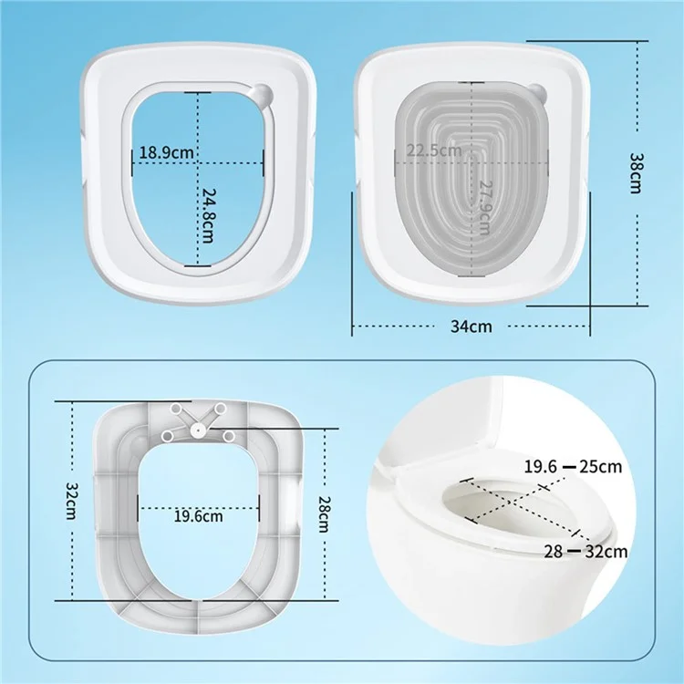 Deuxième génération Trousse d'entraînement pour chat en plastique Tapis à litière pour chat réutilisable Sans gâchis Entraîneur de toilette pour animaux de compagnie - Bleu