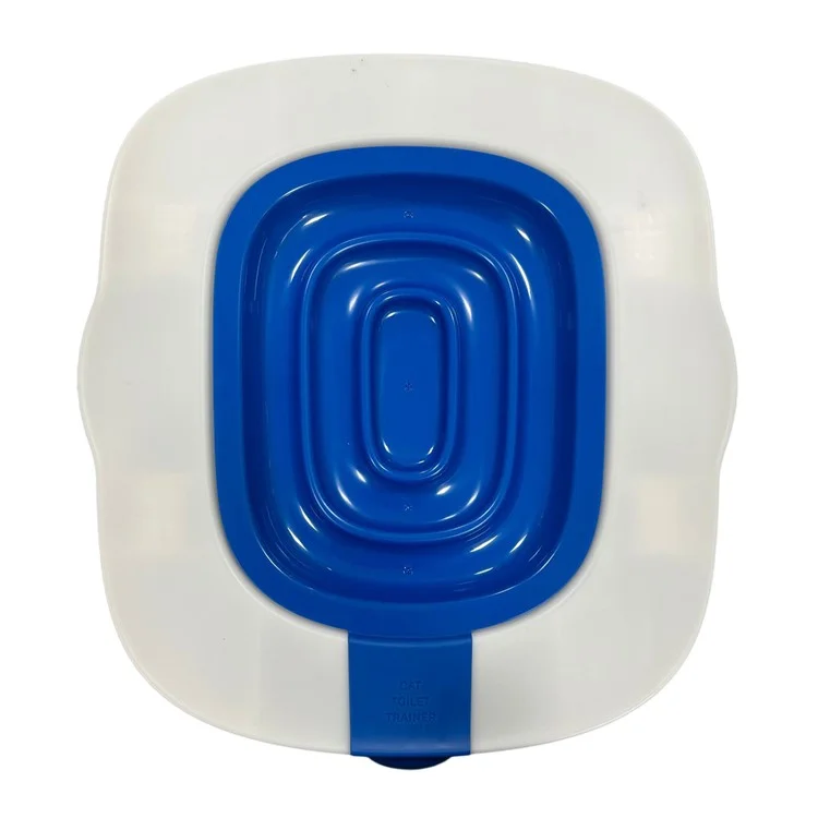 Kit de formation aux toilettes pour chats de 4ème génération - Tapis de litière réutilisable sans désordre pour l'apprentissage des toilettes pour animaux de compagnie - Bleu