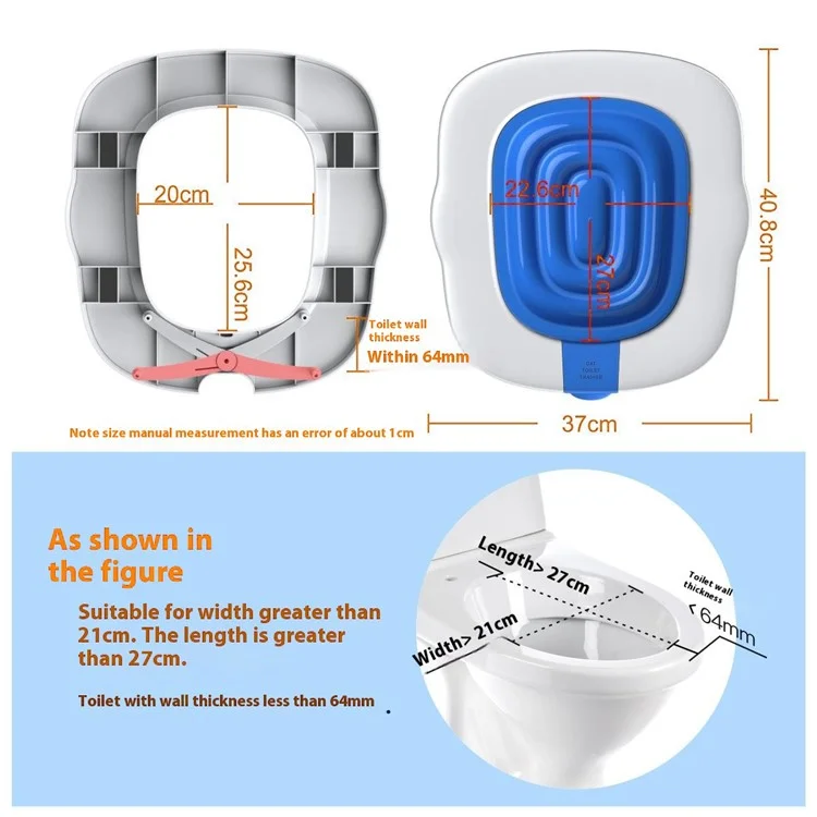 Kit de formation aux toilettes pour chats de 4ème génération - Tapis de litière réutilisable sans désordre pour l'apprentissage des toilettes pour animaux de compagnie - Bleu