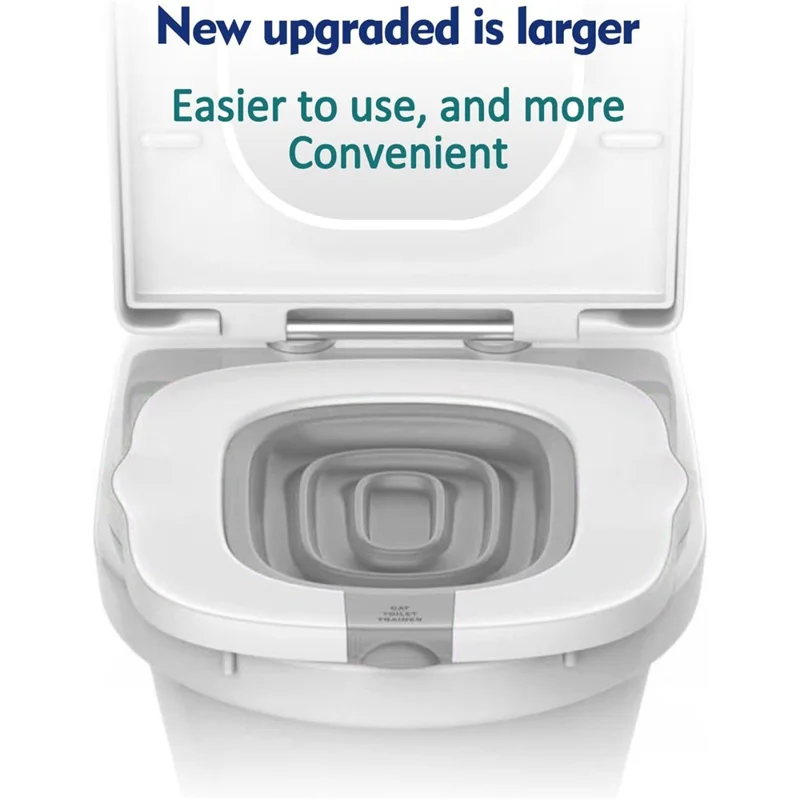 4th Generation Plastic Cat Toilet Training Kit Reusable Cat Litter Mat Mess Free Pet Toilet Trainer Gift - Grey