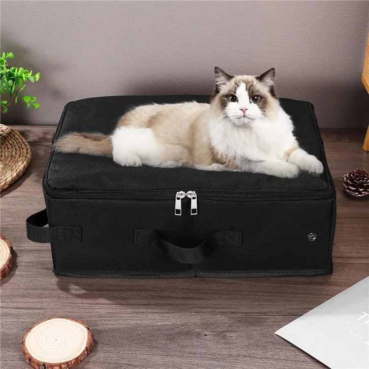 Lettiera Portatile per Gatti da Viaggio con Coperchio Chiuso con Zip Impermeabile Pieghevole per Auto Senza Perdite