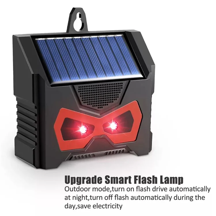 SJZ059 Répulsif solaire à LED Éclat Répulsif animal Ultrasonique Répulsif rongeurs Appareil extérieur