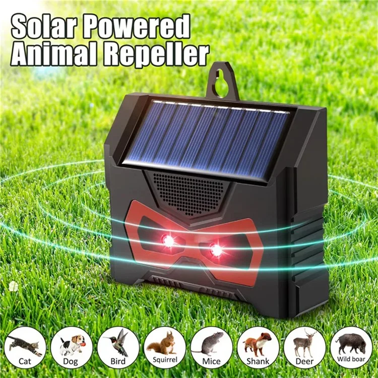 SJZ059 Répulsif solaire à LED Éclat Répulsif animal Ultrasonique Répulsif rongeurs Appareil extérieur