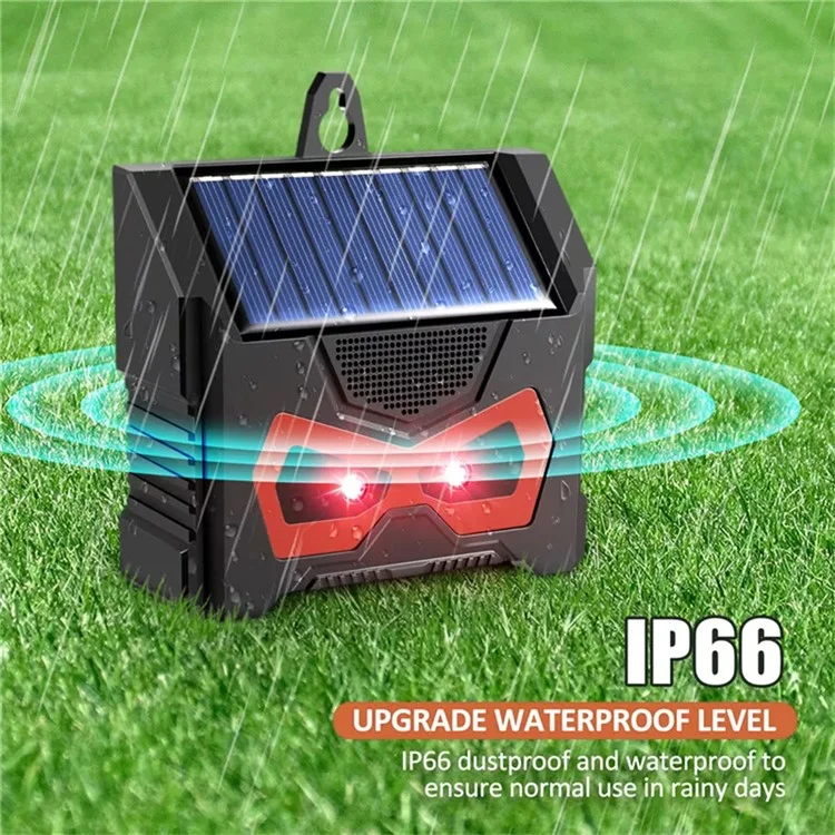 SJZ059 Répulsif solaire à LED Éclat Répulsif animal Ultrasonique Répulsif rongeurs Appareil extérieur