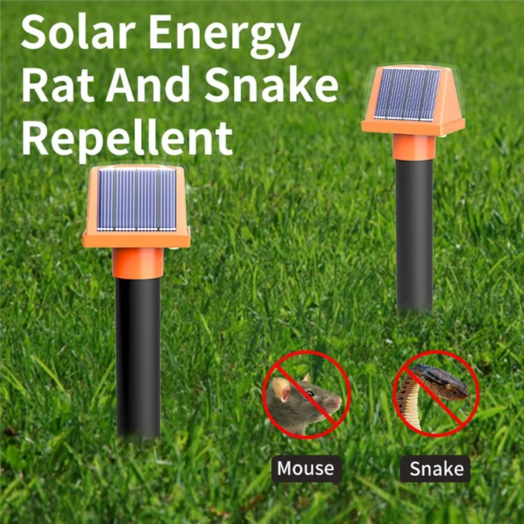 SJZ057 4 Pcs Répulsif Solaire Extérieur à LED pour Souris et Serpents, Conversion de Fréquence Ultrasonique 40-1000 Hz