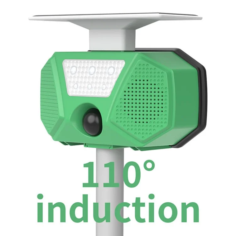SJZ-028-2 Solar Powered Ultrasonic Animal Repellent LED Strobe For Mice Cats Birds Pest Control